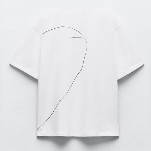 Zara Heartfelt Sentiment: What goes around | Short-Sleeve T-shirt | Large | NWT - Picture 3 of 13